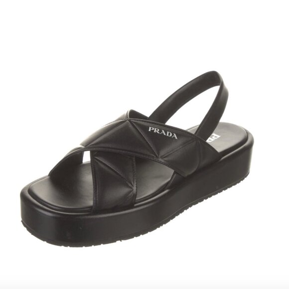 Prada Leather Slingback Sandals - Picture 3 of 11